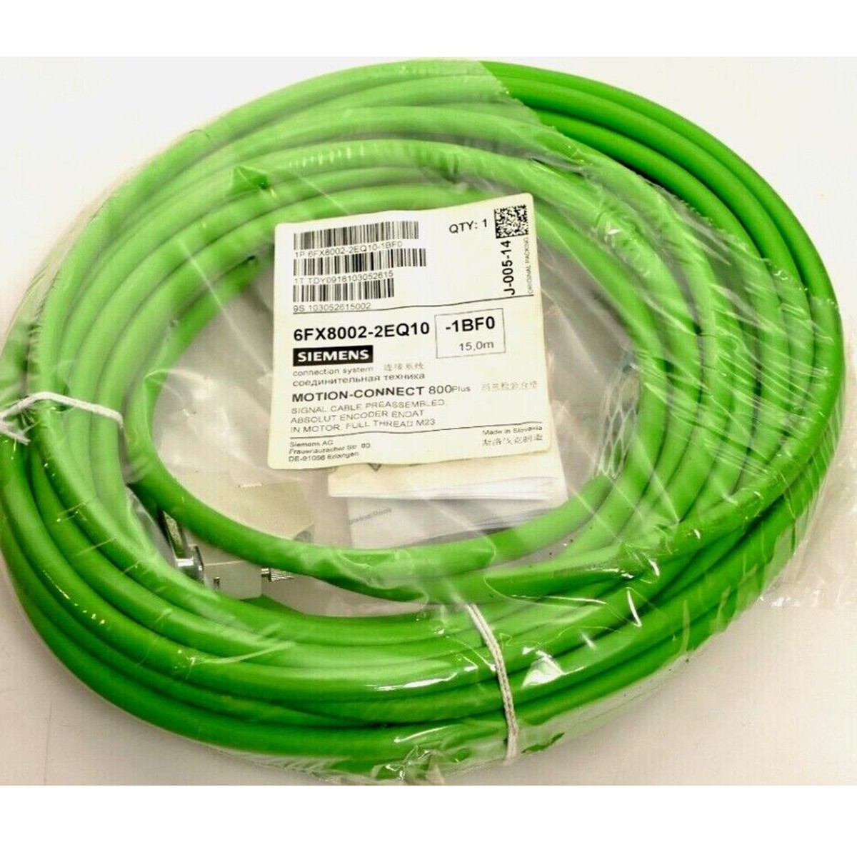 1PC Siemens 6FX8 002-2EQ10-1BF0 cable 15m 6FX8002-2EQ10-1BF0 New