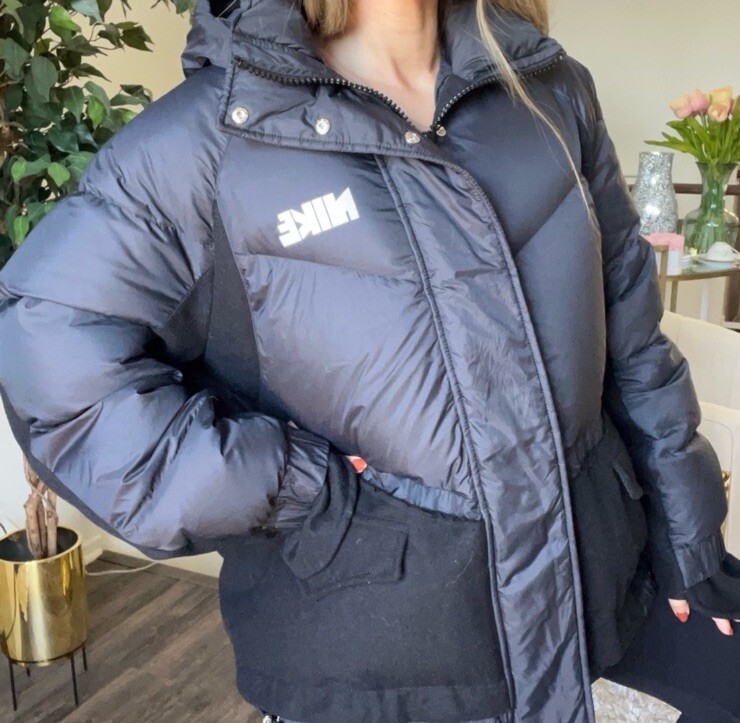 NIKE X SACAI NRG NikeLab Parka Jacket Black Men's Down Pockets