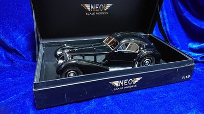 Bugatti Type 57SC Atlantic Black 118 Resin Model Car by NEO Scale