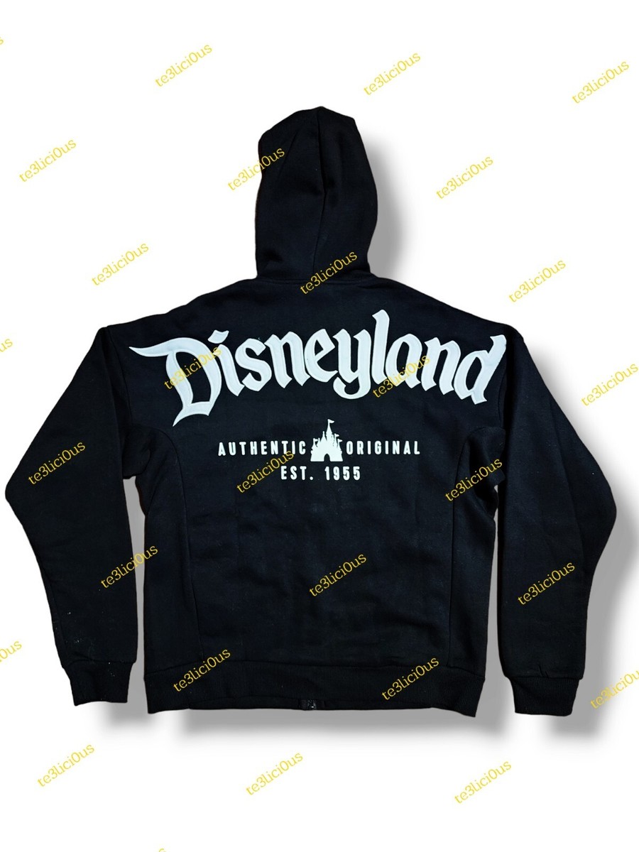 2023 DISNEYLAND VINTAGE AUTHENTIC ORIGINAL ZIPPED BLACK HOODIE
