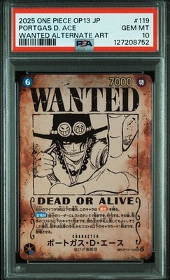 PSA 10 Portgas D. Ace SP Wanted OP13-119 2025 Japanese ONE PIECE