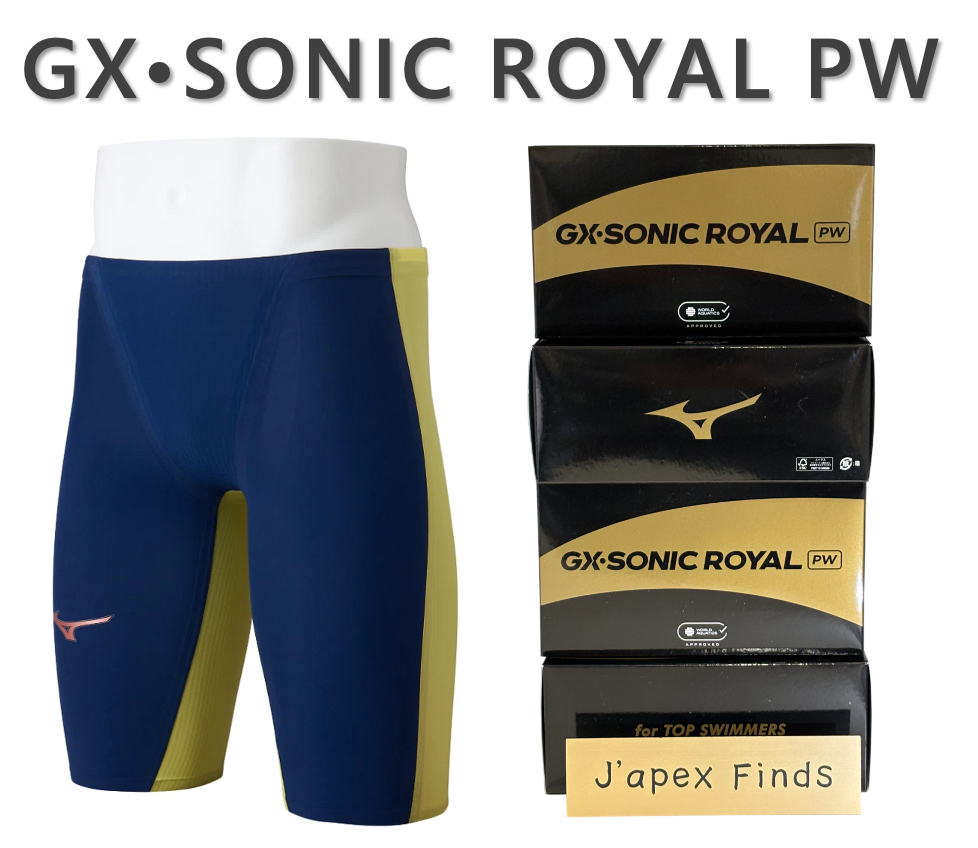 Mizuno GX SONIC ROYAL PW Swimwear N2MBD001 Navy Yellow Men
