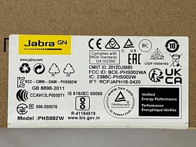 Jabra SPEAK 510 PHS002W Black Wireless Bluetooth USB Conference