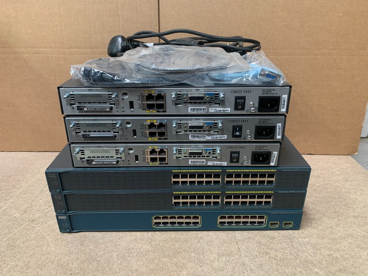 CISCO HOME CCNA LAB KIT 3x 1841, 2x 2960, 1x 3560, WIC-1T & CABLES