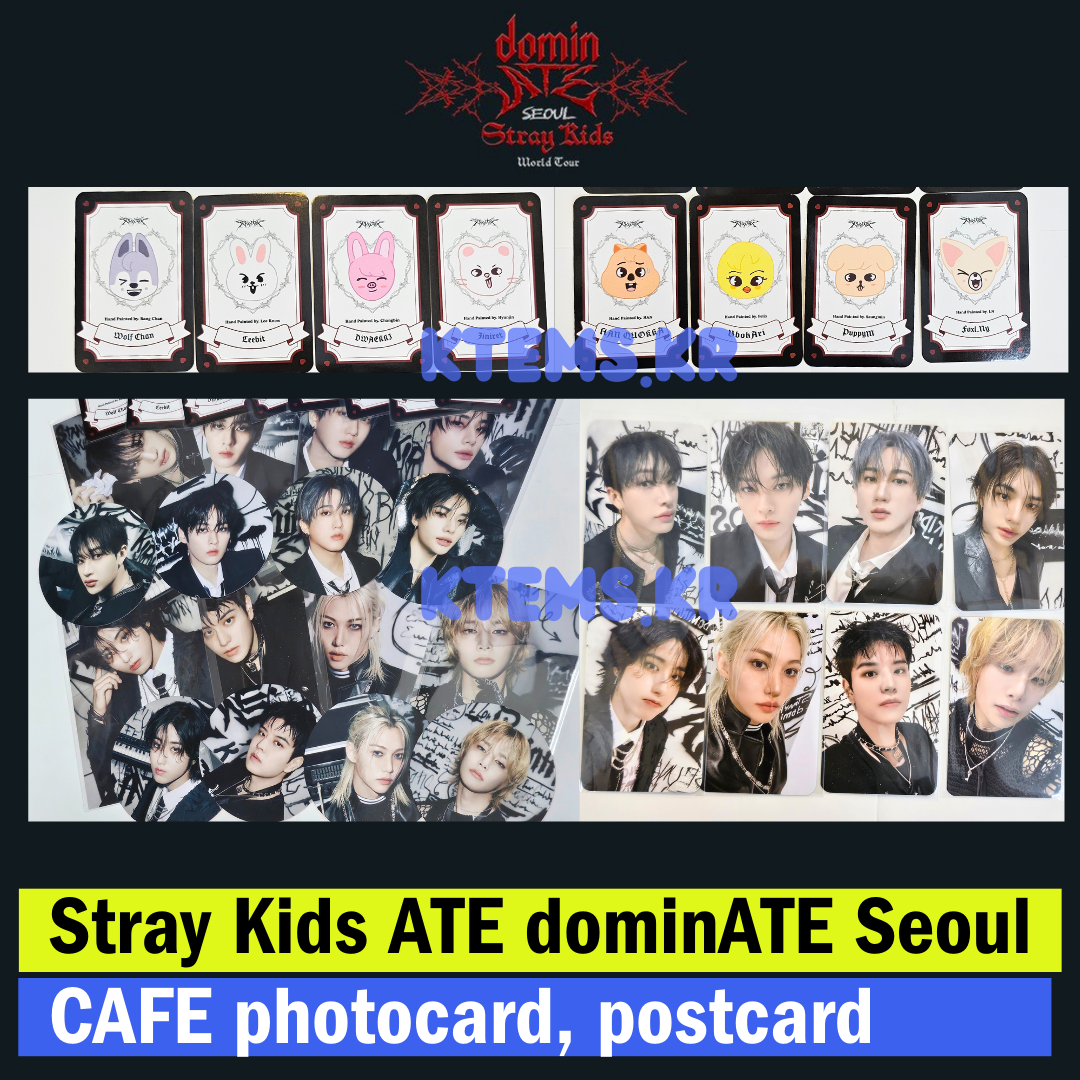 Stray Kids DominATE SEOUL pop up CAFE photocard SKZOO postcard