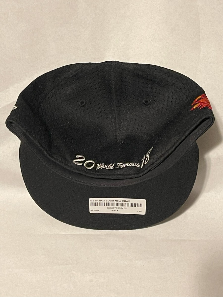 SUPREME x New Era Mesh Box Logo Fitted Hat Cap BLACK 7 1/8 NEW! S