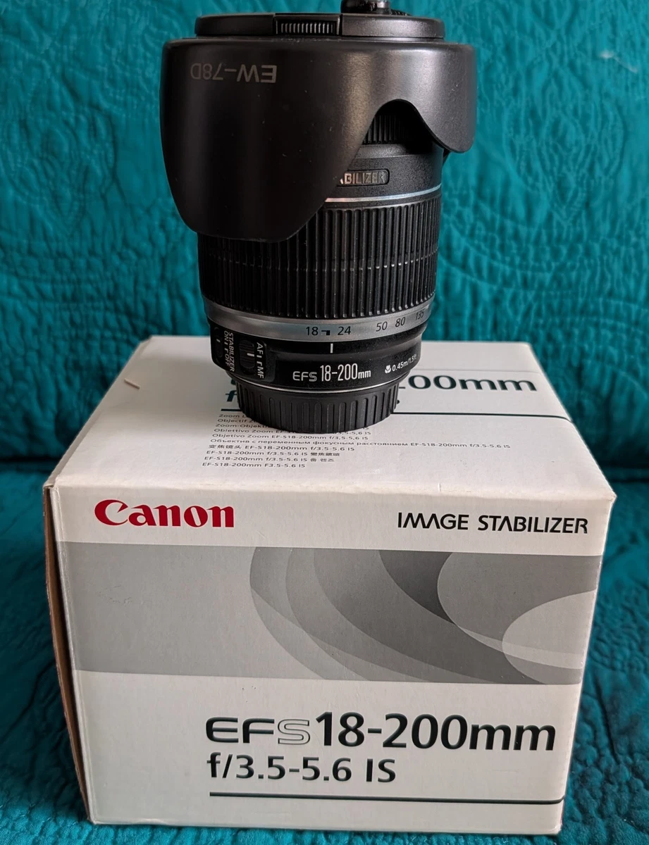 Canon EF-S 18-200mm F3.5-5.6 IS Super Zoom Lens w/ Hood | eBay