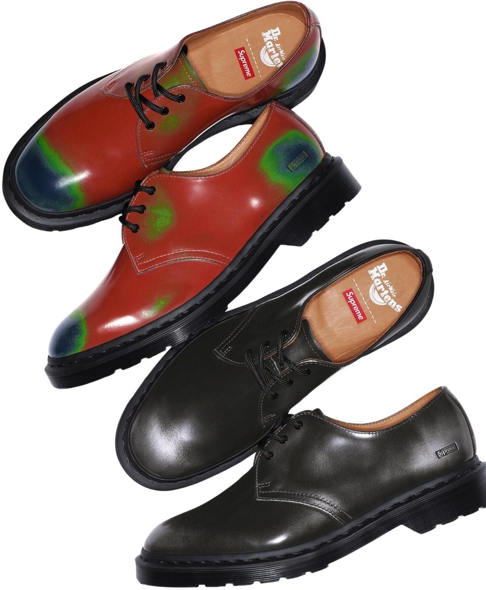 Supreme x Dr.Martens 1461 3 Eye Shoe Black Red 2colors Men's Size