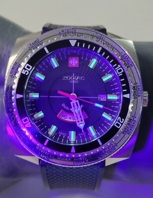 Rare Zodiac Z03701 Super Dragon World Timer Swiss Quartz Men's