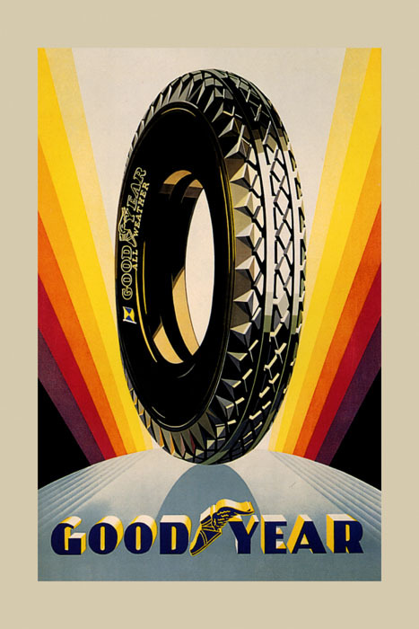 Goodyear Tire Ad Pneu Car Automobile Fine Vintage Poster Repro