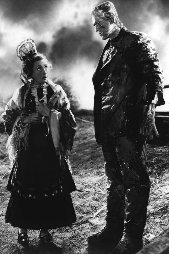 Bride Of Frankenstein Boris Karloff Una O'Connor Facing Each Other