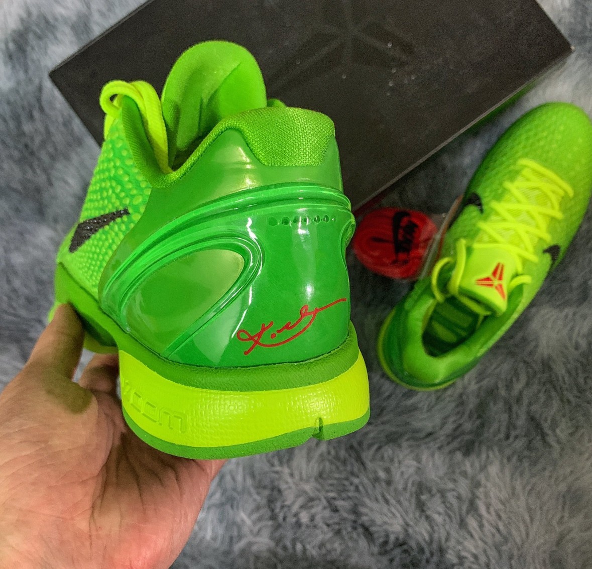 Size 13 - Nike Zoom Kobe 6 Protro Low Grinch for sale online | eBay