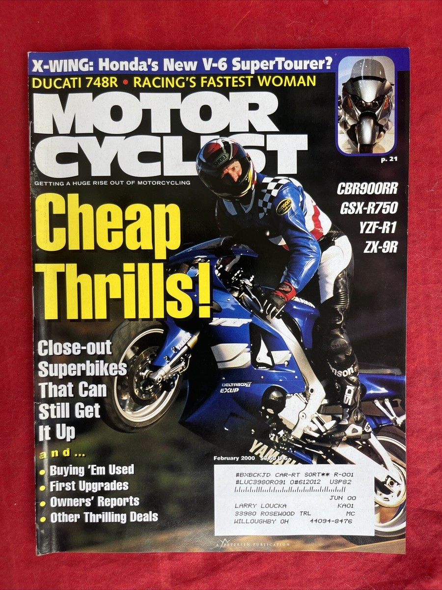 February 2000 Motor Cyclist Magazine Yamaha Kawasaki Honda Suzuki