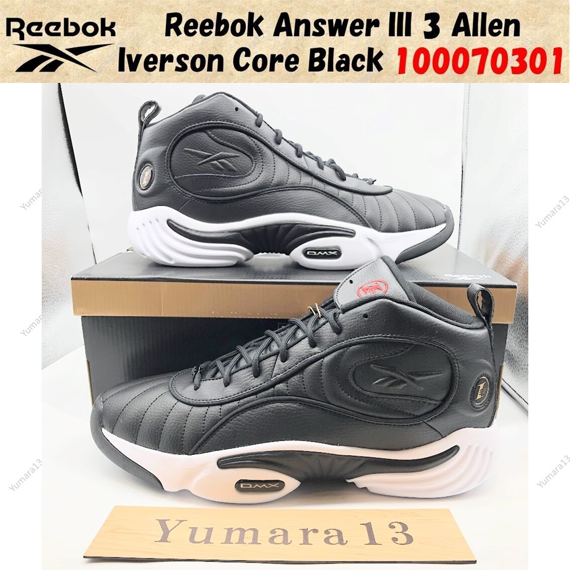Reebok Answer III 3 Allen Iverson Core Black 100070301 Men's Size