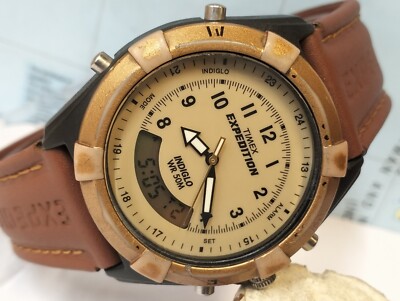 TIMEX EXPEDITION ANA-DIGI QUARTZ CREAM DIAL MF13-31 MEN'S FULL