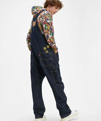 Levi's X Super Mario Nintendo Men's Denim Dungaree Overalls Jeans