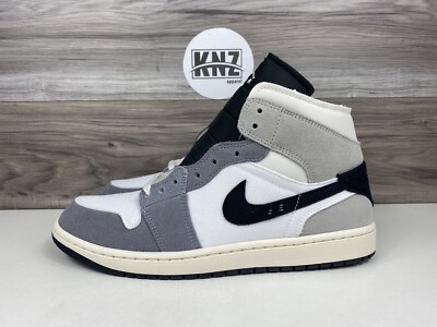 Nike Air Jordan 1 Mid SE Craft Cement Gray Black White Men's