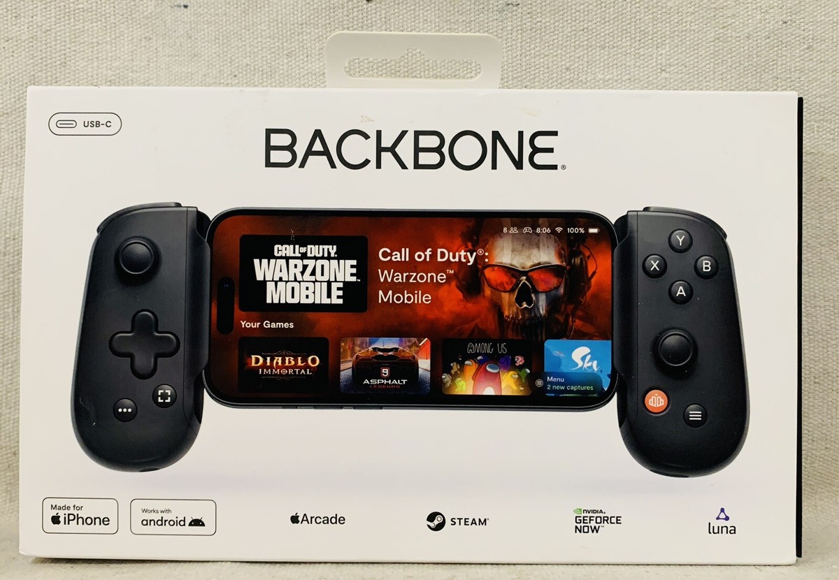 Backbone BB-51-P-BRW One (USB-C) - Mobile Gaming Controller, Black