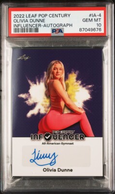 Olivia Livvy Dunne 2022 Leaf Pop Century Influencer Auto Autograph