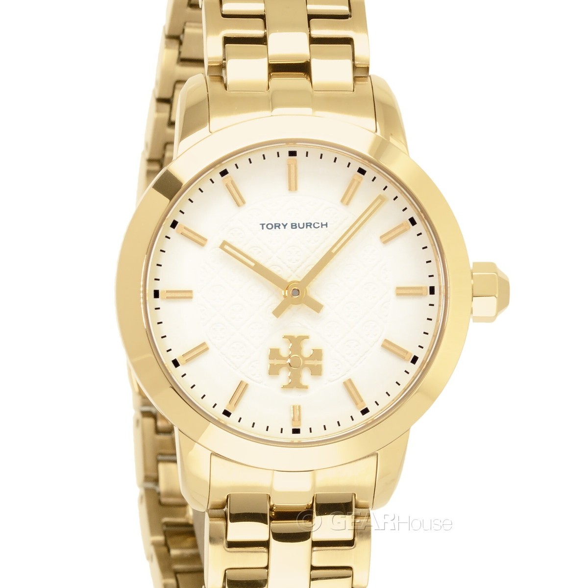 Tory Burch 'The Tory' Womens Watch, Cream White Dial, Gold