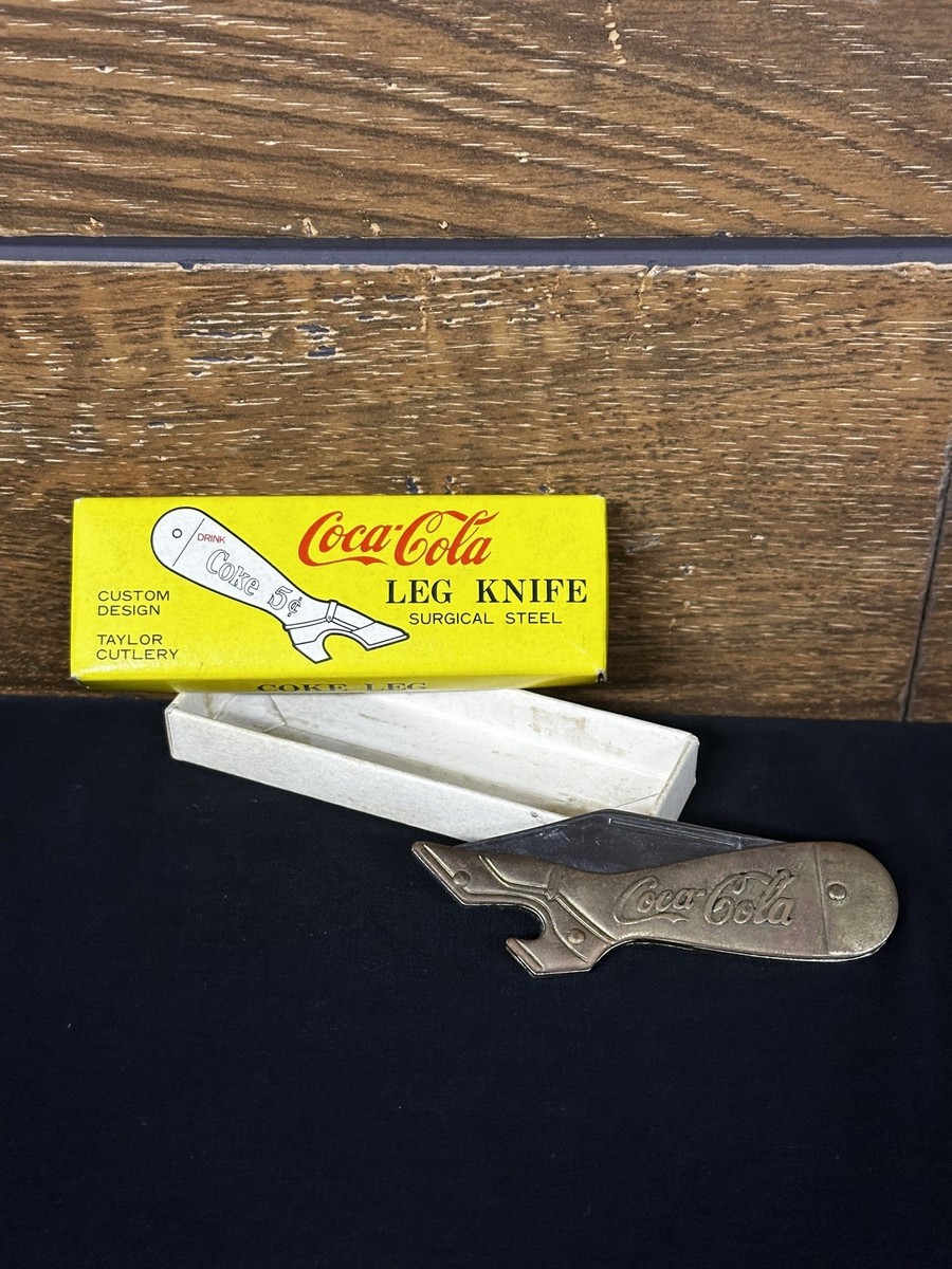 Vintage Coca Cola 5¢ Leg Pocket Knife Taylor Cutlery Japan NEW OLD