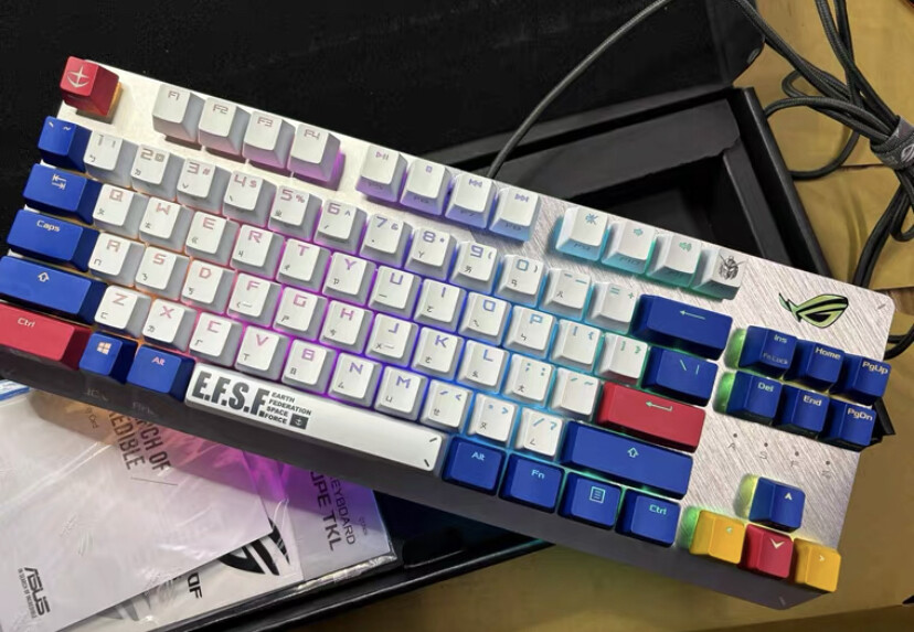 ASUS ROG Strix Scope mechanical keyboard Cherry MX Blue TKL GUNDAM