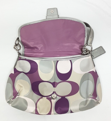 COACH SOHO SIGNATURE MULTICOLOR SATIN Y2K PURSE SHOULDER HANDBAG