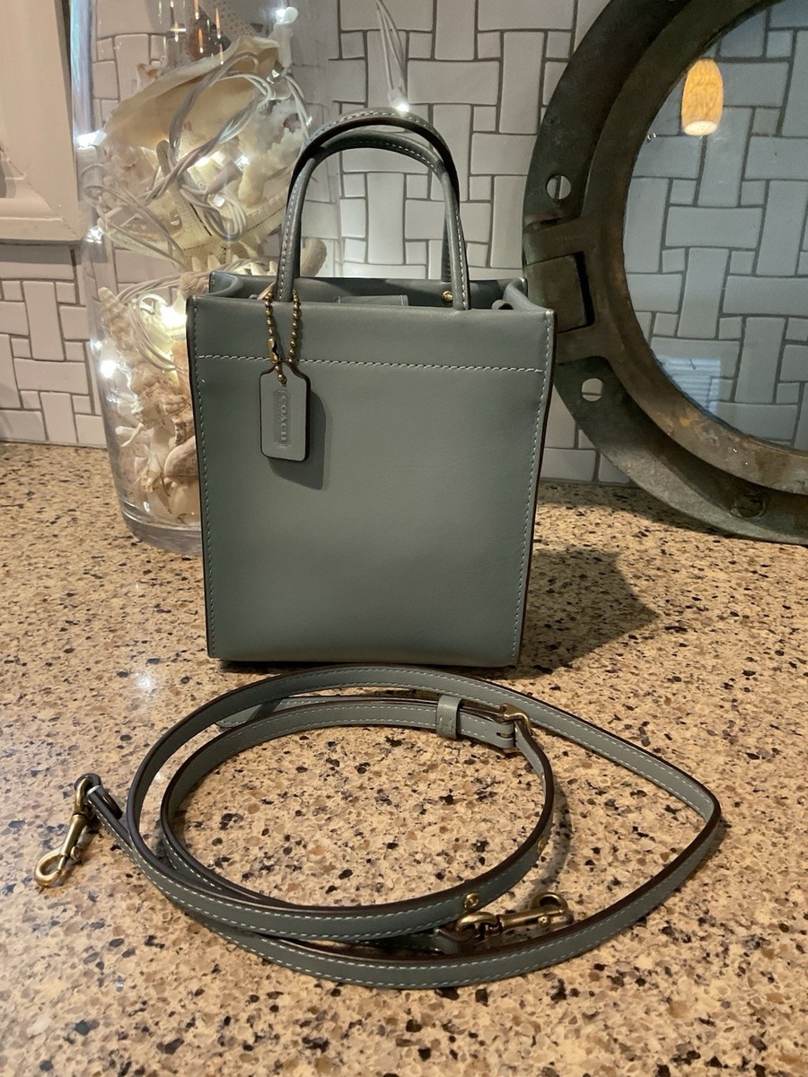 Coach 1941 Mini Cashin Carry Tote Glove Tanned Leather Blue C4828