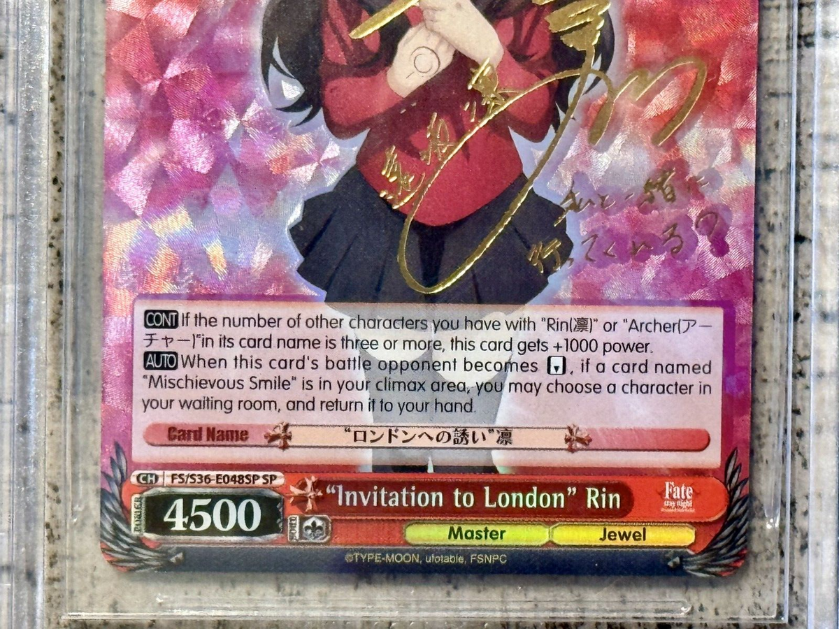 Weiss Schwarz Rin Tohsaka Invitation to London SP Beckett 9.5 FGO