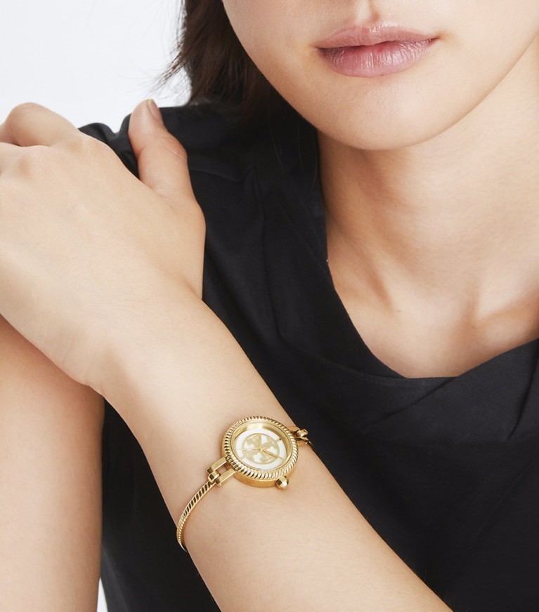 Tory Burch Reva Small Gold Bangle Watch Gift Set Interchangeable