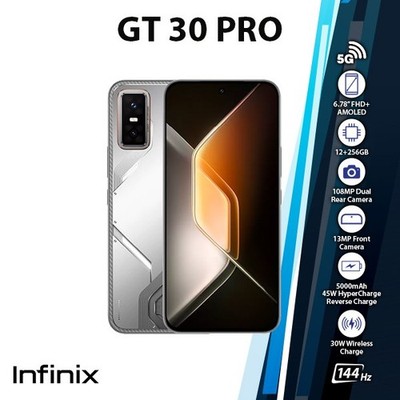 Infinix GT 30 Pro Android Cell Phone (WHITE/12GB+256GB/Dual SIM