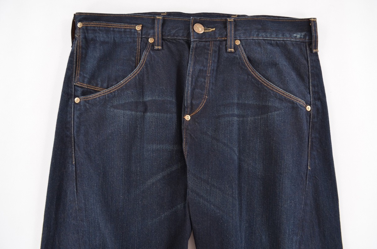 Levis Engineered Y2K Dark-Blue Denim Buckle Twisted Leg Baggy