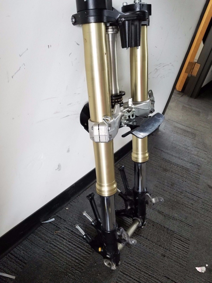 06-11 KAWASAKI NINJA ZX14 FRONT END FORKS TUBES UPPER LOWER TREE