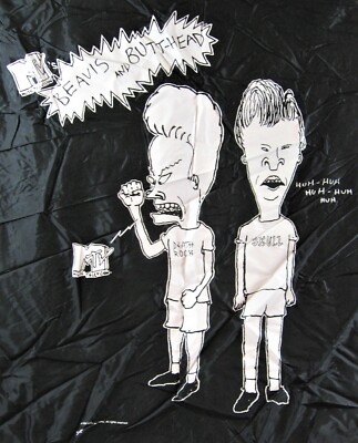 Vintage 1993 MTV Beavis And Butt-head Huh Huh Huh Tapestry Banner