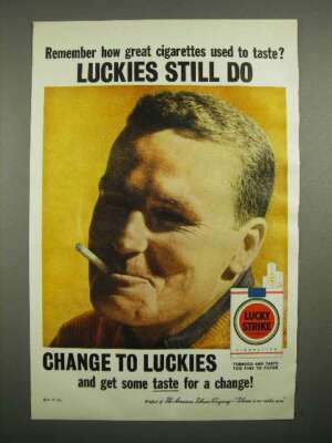 1960 Lucky Strike Cigarettes Ad - Great Taste | eBay