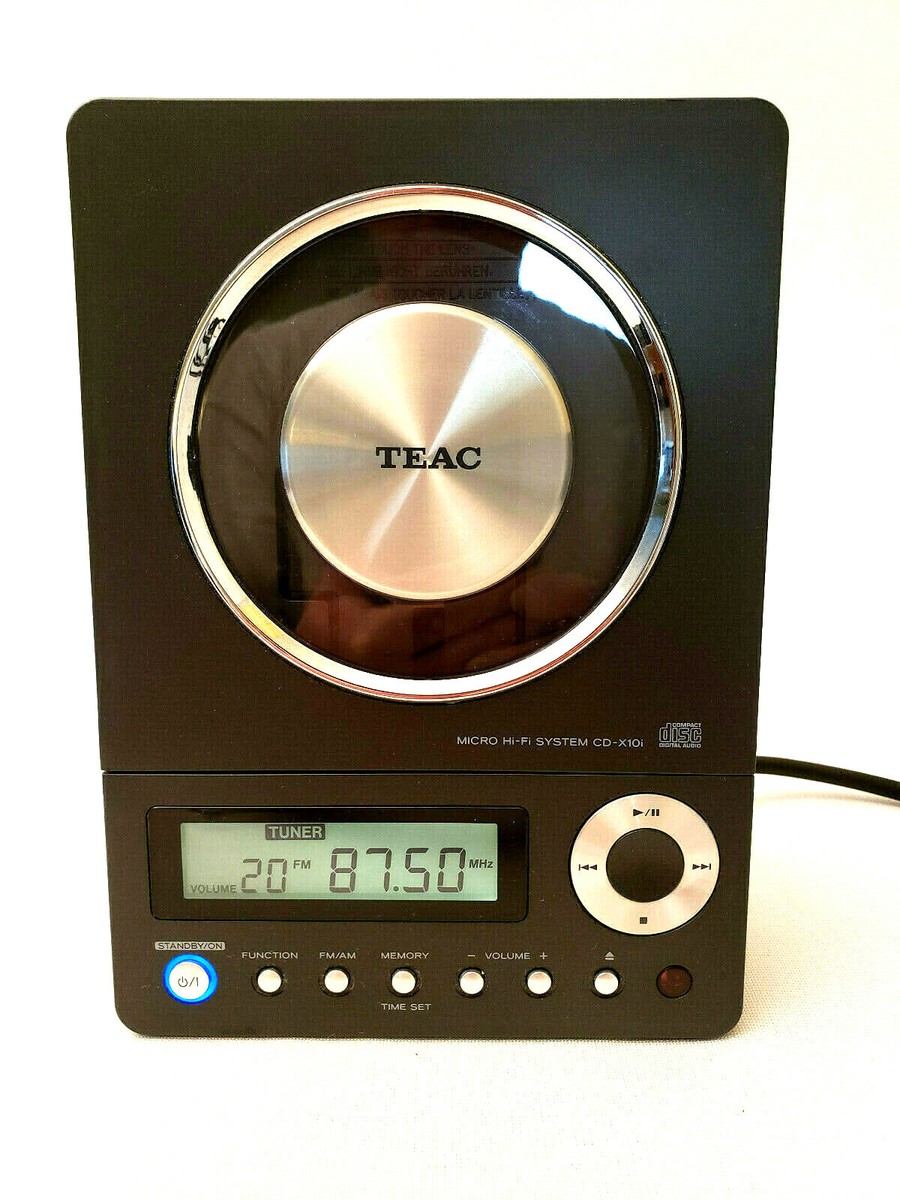Teac CD-X10i CD Player iPod Dock Subwoofer 2 Antennas Aux Cable