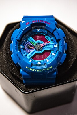 Casio G-Shock GA110 Series Analog-Digital Hyper Color Blue x Pink