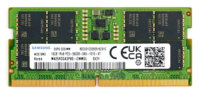 Samsung 16GB DDR5 5600 MHz SODIMM 1Rx8 Laptop Memory RAM