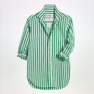 Frank & Eileen Frank Classic Button Up Shirt, Size XS Green White