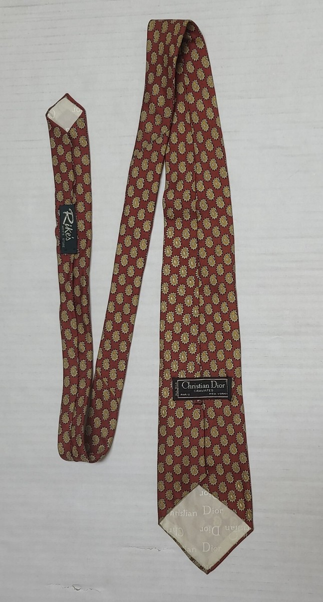 Christian Dior Men's Tie Yellow & Red All Silk Necktie | eBay