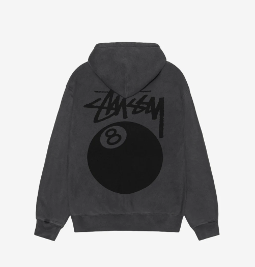 Stussy 8 Ball Pigment Dyed Zip Hoodie Black, 100% Authentic | eBay