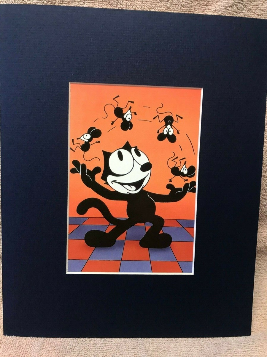 FELIX THE CAT~8 x 10 Mat Print~MICE JUGGLING KITTY~MASTER TOM~NEW