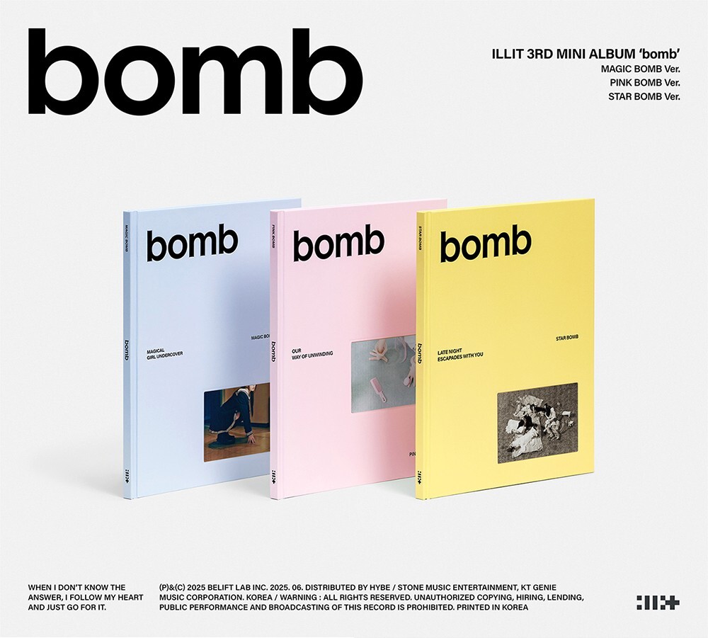 ILLIT [BOMB] 3rd Mini Album CD-R+Lenticular Photo Book+4 Sticker+