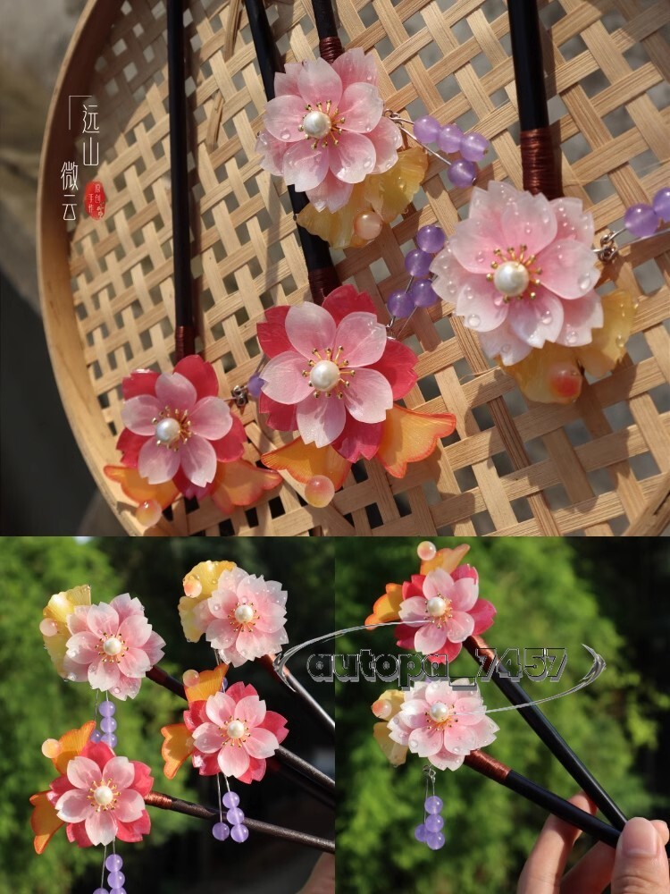 Momozono Nanami Hair accessories Kamisama Kiss Purple Kanzashi