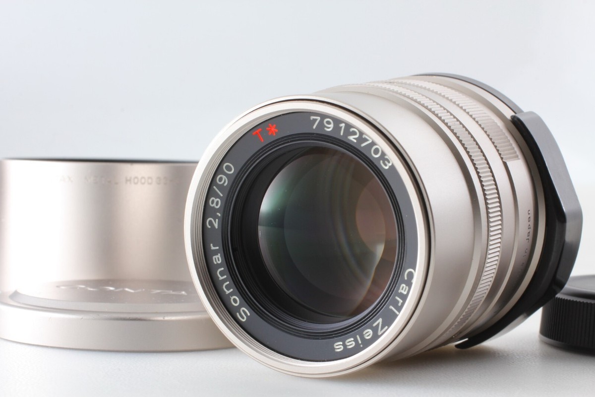 MINT] Contax Carl Zeiss Sonnar T* 90mm f2.8 Lens /GG-3 Hood for G1