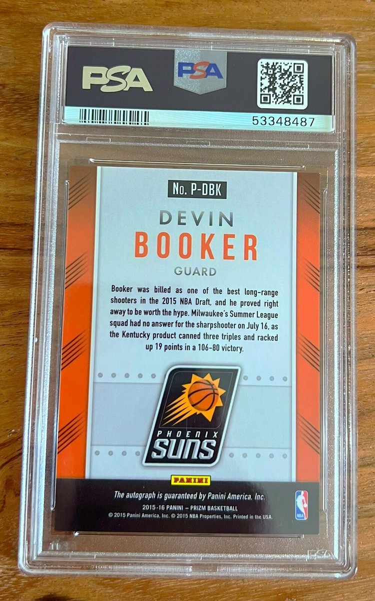 2015 Panini Prizm Devin Booker RC Rookie Autographs Auto #DBK PSA