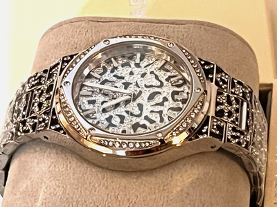 MICHAEL KORS MK7408 Lennox Animal Pavé SILVER-Tone Ladies Watch