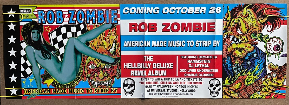 Rob Zombie Original Vintage Poster American Made Music Strip 1990s