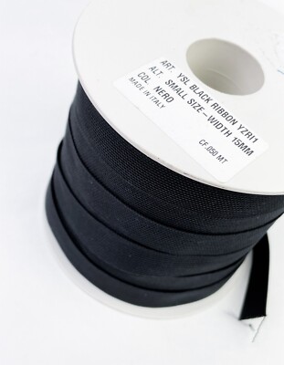 Genuine YSL Black Nylon Ribbon YZRI1 Small Size 15mm Width Spool