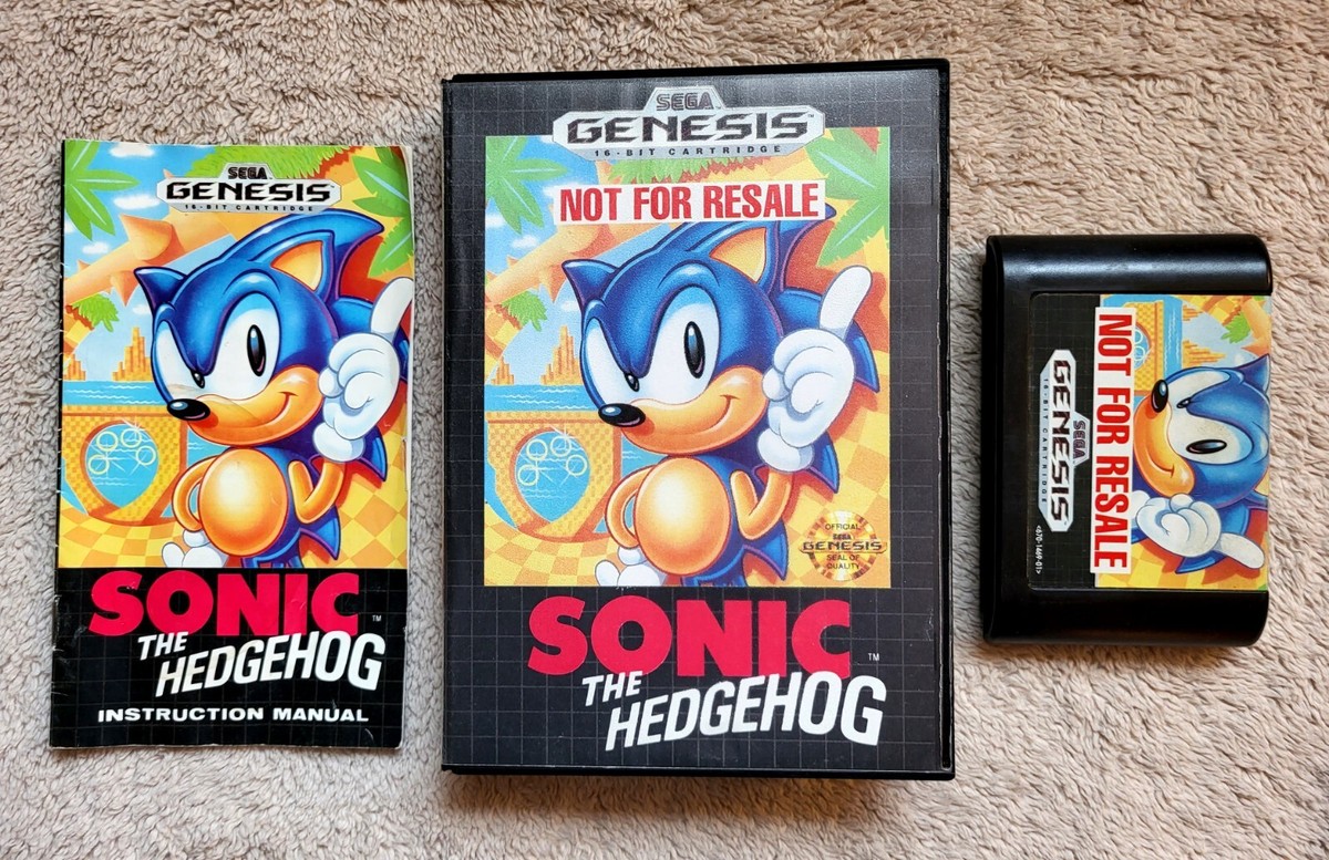 Sonic the Hedgehog 1 Not For Resale Edition Sega Genesis with